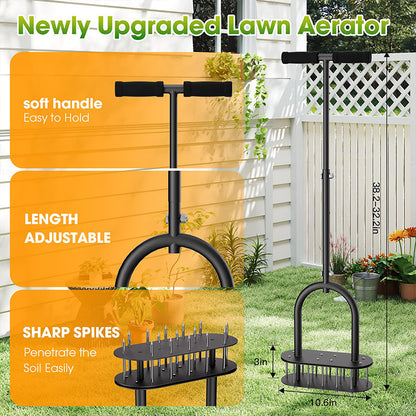🌱 Manual Lawn Coring Aerator | Carbon Steel