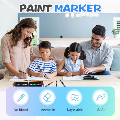 🎨 Dual-Tip Acrylic Paint Markers | 12–80 Colors