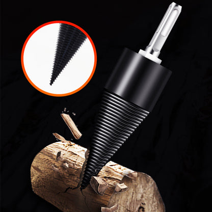 Detachable Firewood Splitting Drill Bit with Multiple Shank Types
