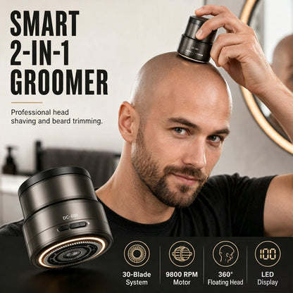 🪒 2-in-1 Head Shaver & Beard Trimmer | Digital