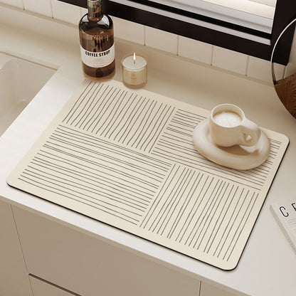Minimalist Non-Slip Water-Absorbing Mat for Tabletops