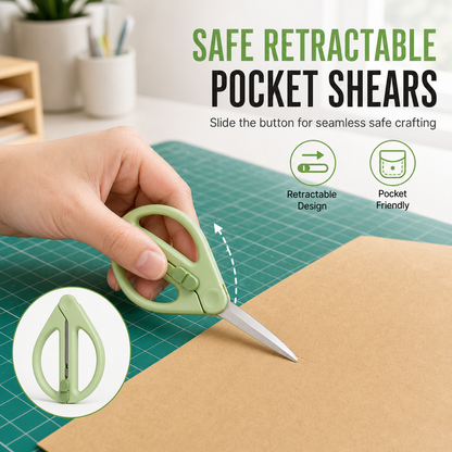 ✂️ Retractable Safety Scissors, Pocket-Size | Crafts, Paper & Travel