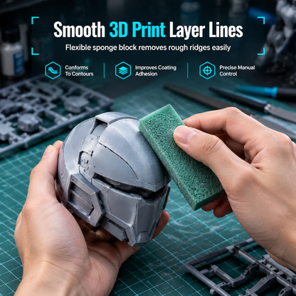 🛠️ Fine Sanding Sponge Block | Smooth 3D Prints, Miniatures & Models