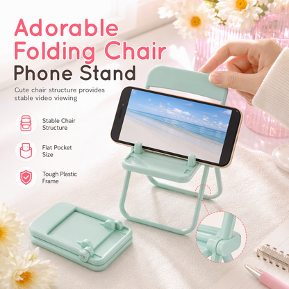 📱 Cute Folding Chair Phone Stand | Mini Desk Decoration, 5 Colours