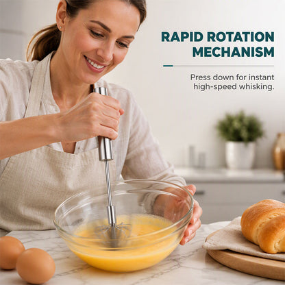 Semi-Automatic Stainless Steel Egg Whisk
